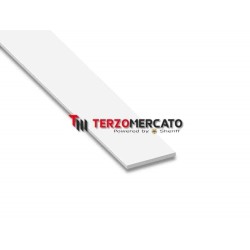 Profilo piatto in alluminio anodizzato colore bianco 20x2000 mm spessore 2 mm