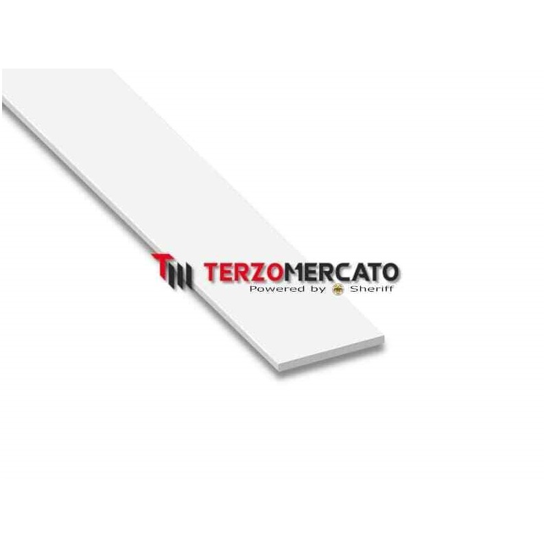 Profilo piatto in alluminio anodizzato colore bianco 20x2000 mm spessore 2 mm