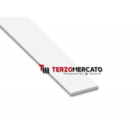 Profilo piatto in alluminio anodizzato colore bianco 20x2000 mm spessore 2 mm