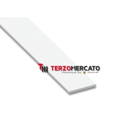 Profilo piatto in alluminio anodizzato colore bianco 30x2000 mm spessore 2 mm