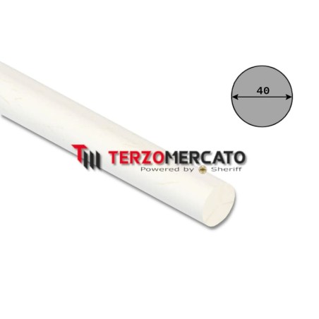 Corrimano in legno tondo di Ayous colore Bianco diametro 40 mm lunghezza 2450 mm