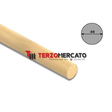 Corrimano in legno tondo di Ayous colore Naturale diametro 40 mm lunghezza 2450 mm