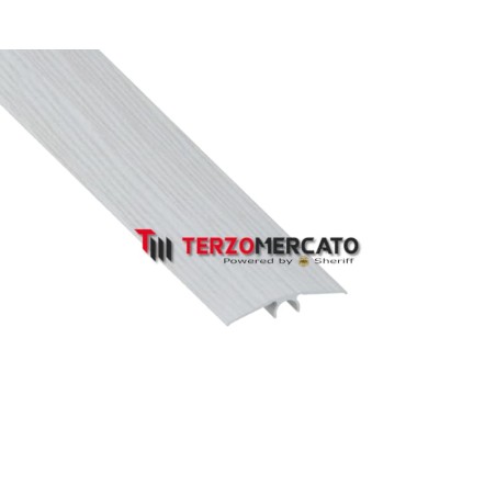 Profilo di giunzione raccordo in alluminio per pavimenti 46x1000 mm colore legno grigio