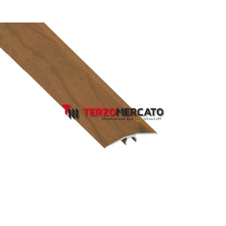 Profilo di giunzione raccordo in alluminio per pavimenti 46x1000 mm colore legno noce